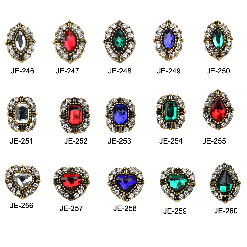 

50 шт./лот, ювелирные изделия для ногтей, алмазные 15 видов конструкций для ногтей, горный хрусталь, супер флэш, стразы, Ретро наклейки для 3D диз...