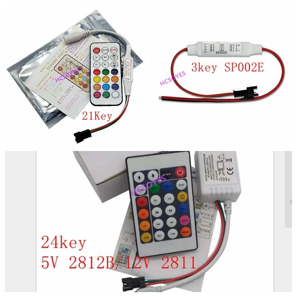 Мини 3key RF 21key 24key RGB ИК беспроводной пульт дистанционного управления для WS2811 ws2812b