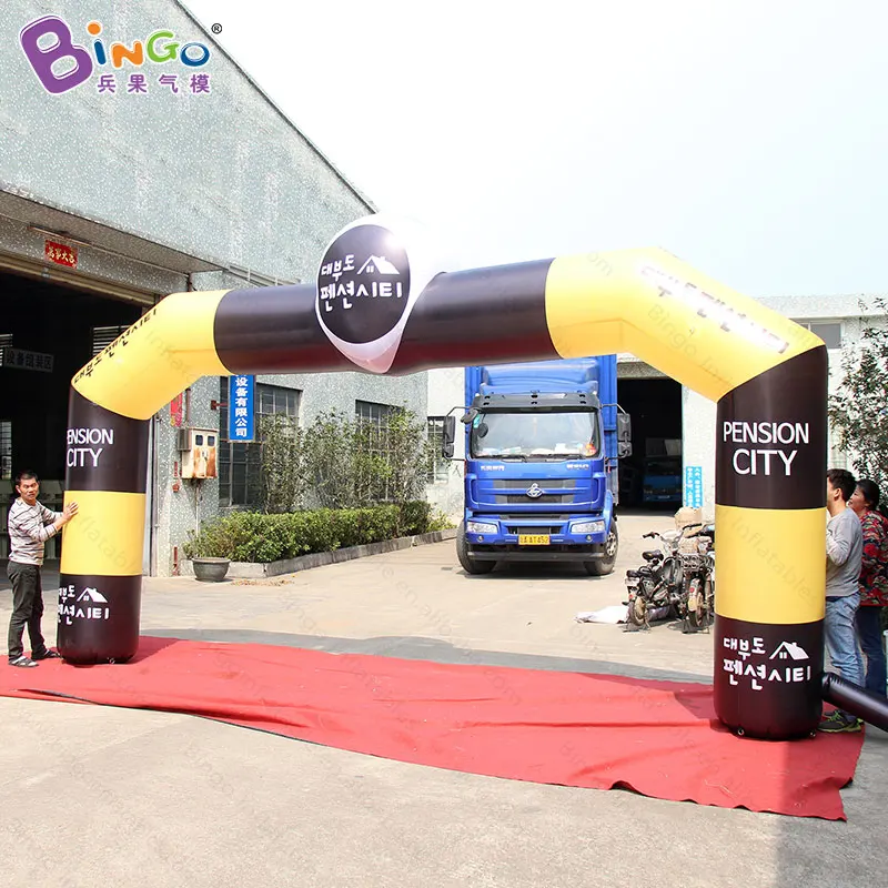 Customized 6x3 meters inflatable printing arch promotional yellow and black airblown archway with LOGO toys | Игрушки и хобби