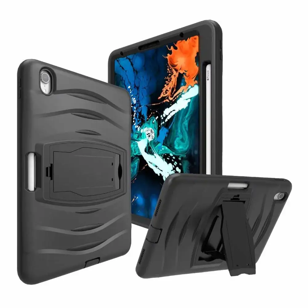 Черный Для iPad Pro 12,9 дюйма 12,9 '' чехол противоударный защитный чехол с подставкой и держателем для ручек для iPad Pro - Цвет: Черный