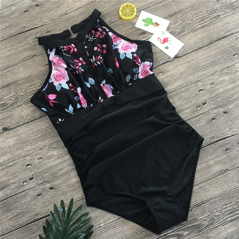 Женский слитный купальник Цветочные Купальники бюстгальтер со вставками