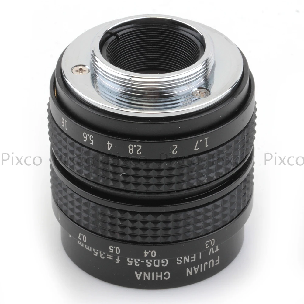 Pixco 35 мм f/1,7 для Nikon 1 MICRO 4/3 для Pentax Q Nex Fuji FX CC телевизионный объектив+ бленда объектива+ макро кольцо+ C крепление к адаптеру камеры