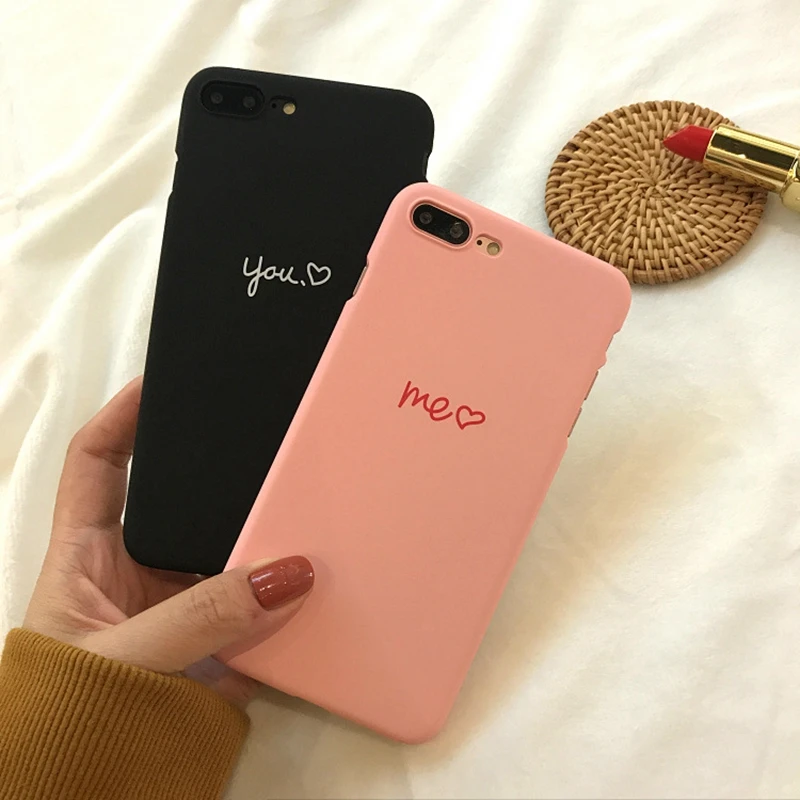 Простой жесткий чехол для iphone X 8 7 6S Plus с сердечками влюбленных iPhone 6 | Мобильные