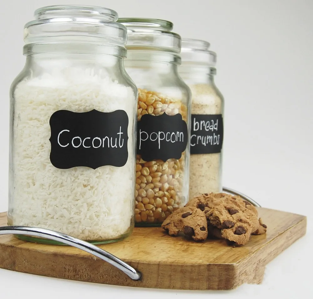 36x водонепроницаемые наклейки для стеклянных бутылок этикетки домашней кухни