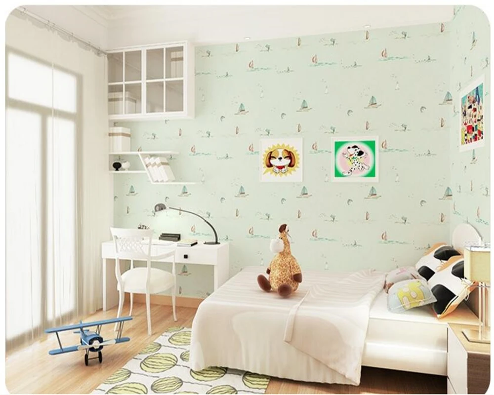 beibehang Kids stereo wallpaper personality fashion boy girl room bedroom green background wall papers home decor papier peint |