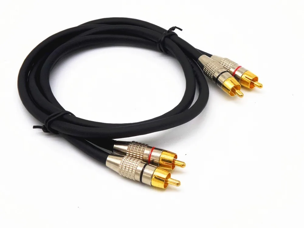 high quality shielding signal interference 2RCA Male Audio Cable Gold-Plated RCA for DVD TV Amplifier music player | Электроника