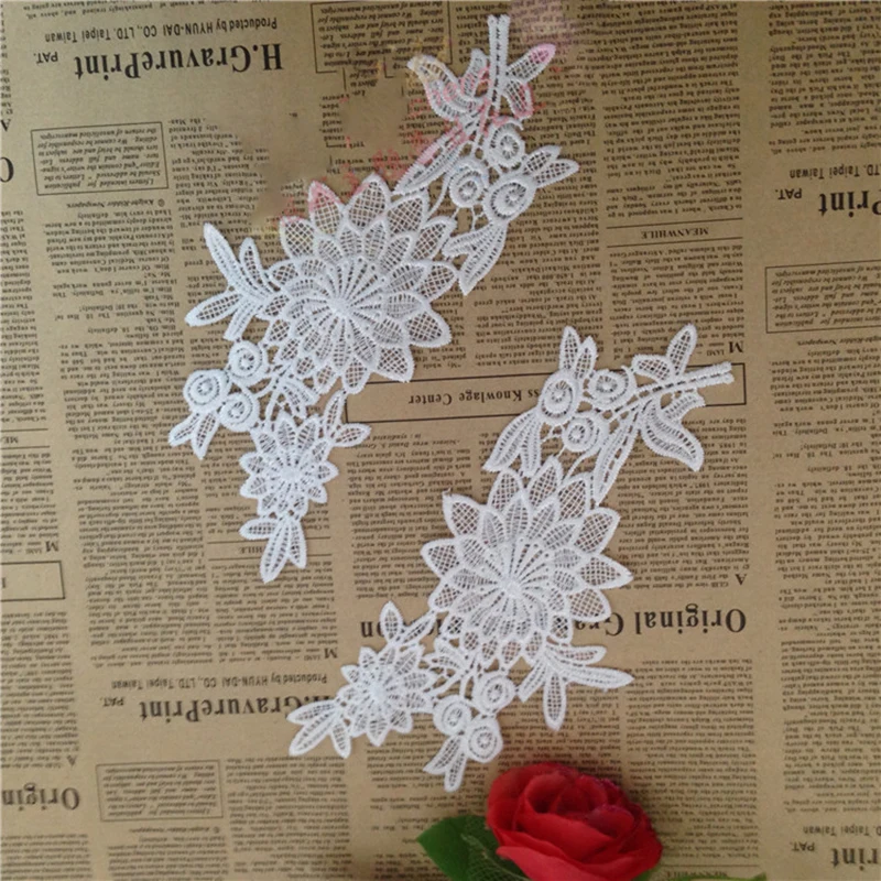 4 шт. водорастворимые цветочные мотивы кружево для поделок|lace wig making supplies|lace trimlace