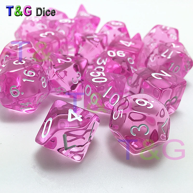 Новые конфеты цвет розовый кости 7 шт для dnd TRPG игры подарок на день рождения|dnd