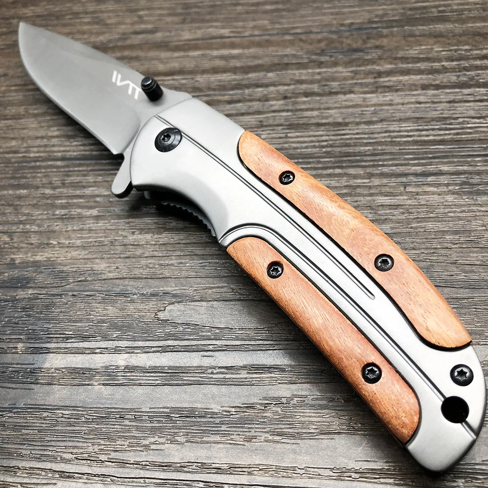 WTT DA43 Охотничий Тактический складной нож, походные карманные ножи для выживания, титановые деревянные ручки, многофункциональные инструменты для повседневного использования