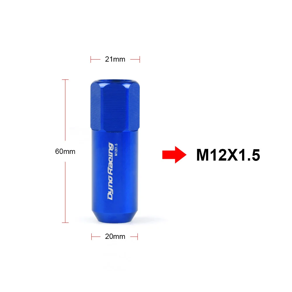 Колесные гайки Dynoracing 60 мм M12 * 1 5 новинка 20 шт. гоночных колесных гаек винтовые