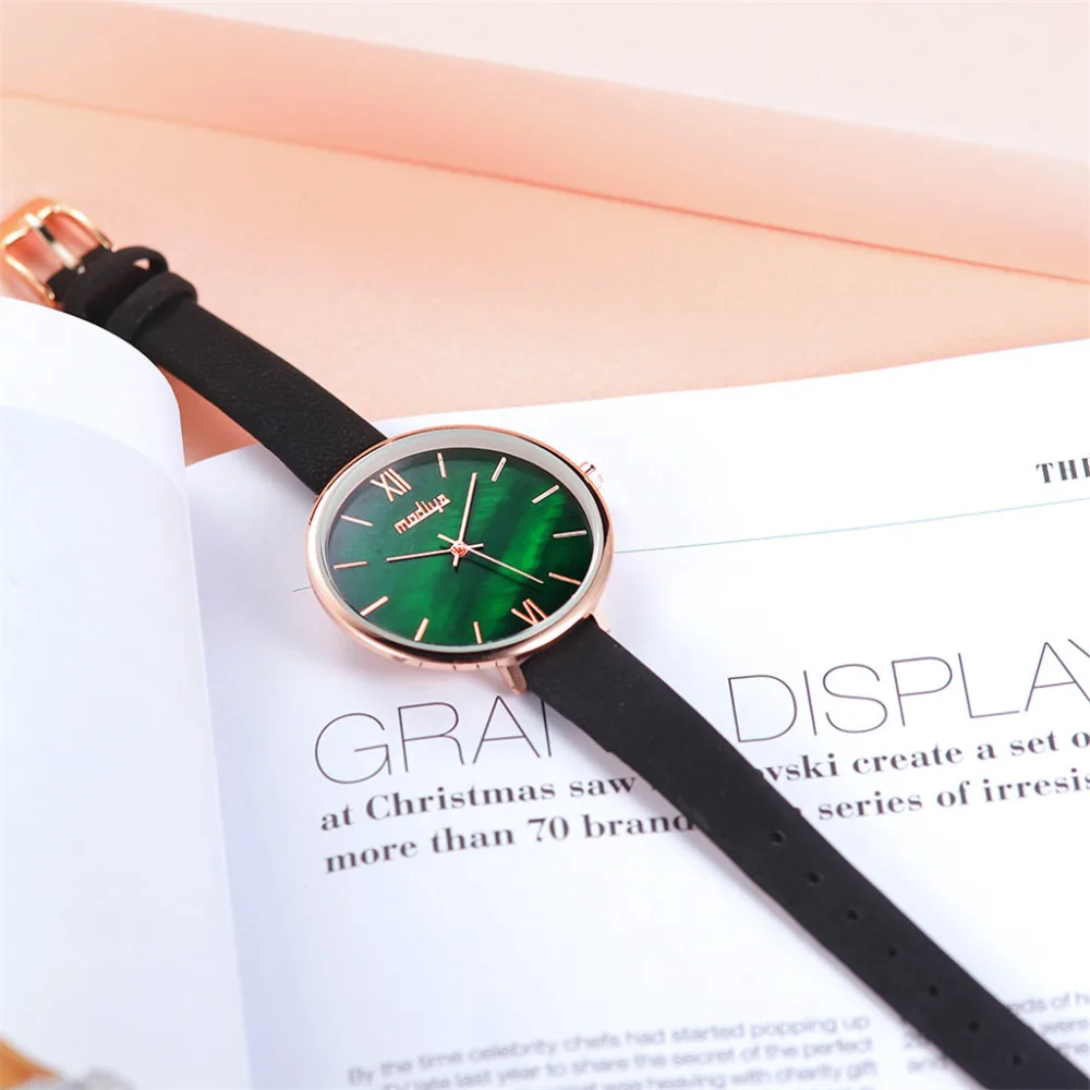 Vogue Luxe Montres Femme новый модный дизайн тонкий ремень перламутровые зеленые женские