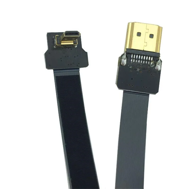 FPV Micro HDMI совместимый штекер под углом 90 градусов к HD штекеру HDTV FPC плоский кабель