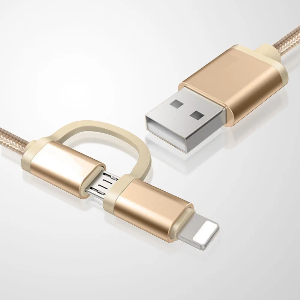 Зарядный кабель 2 в 1 с микро USB и подсветкой провод для синхронизации данных IPhone 7 8