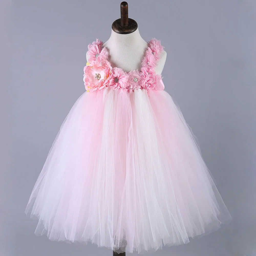 

Princess Flower Girl Wedding Prom Tutu Dress For Birthday Party Lolita Style Appliques Flower Girl Ball Gown Dress 1-10Y