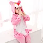Фланелевые детские пижамы, кигуруми, детская розовая пантера, халат с милыми животными, зимние костюмы для косплея для девочек на Хэллоуин