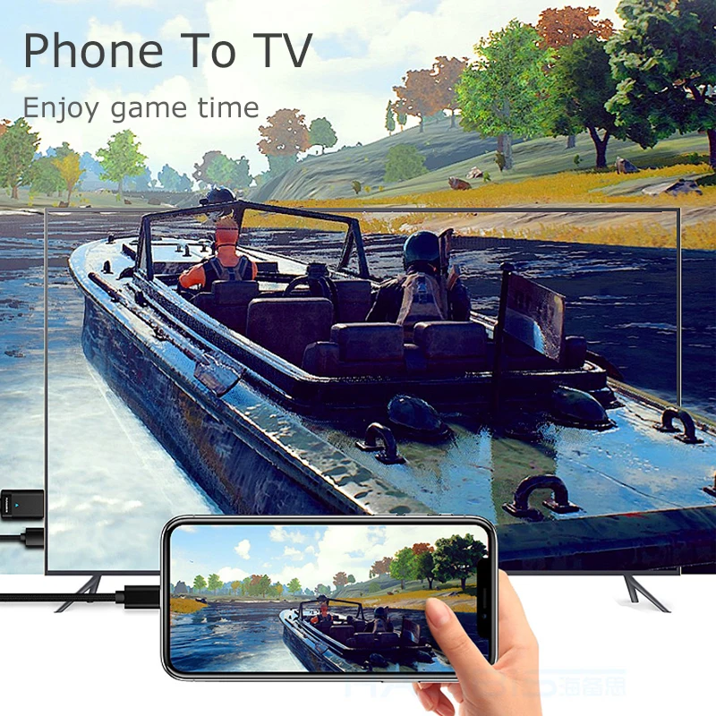 OUSU HDMI VGA адаптер 3 в 1 USB кабель для iphone Android Micro Type C xiaomi кабели мобильных телефонов