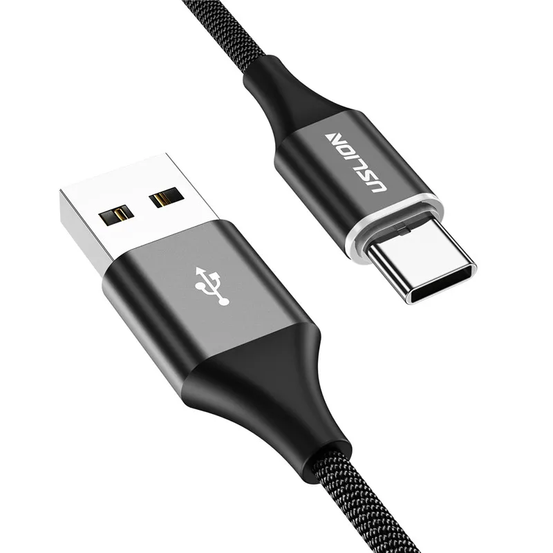 USLION 1 м 3 А магнитный кабель Micro usb type C Магнитная Быстрая зарядка зарядное устройство для samsung S10 S9 для iPhone X XR 7 для xiaomi redmi - Цвет: Black
