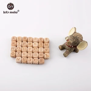 Сделаем деревянный Прорезыватель для зубов бусины с русским алфавитом, 100 шт., Буковые деревянные бусины с буквами сделай сам для прорезывателя ребенка