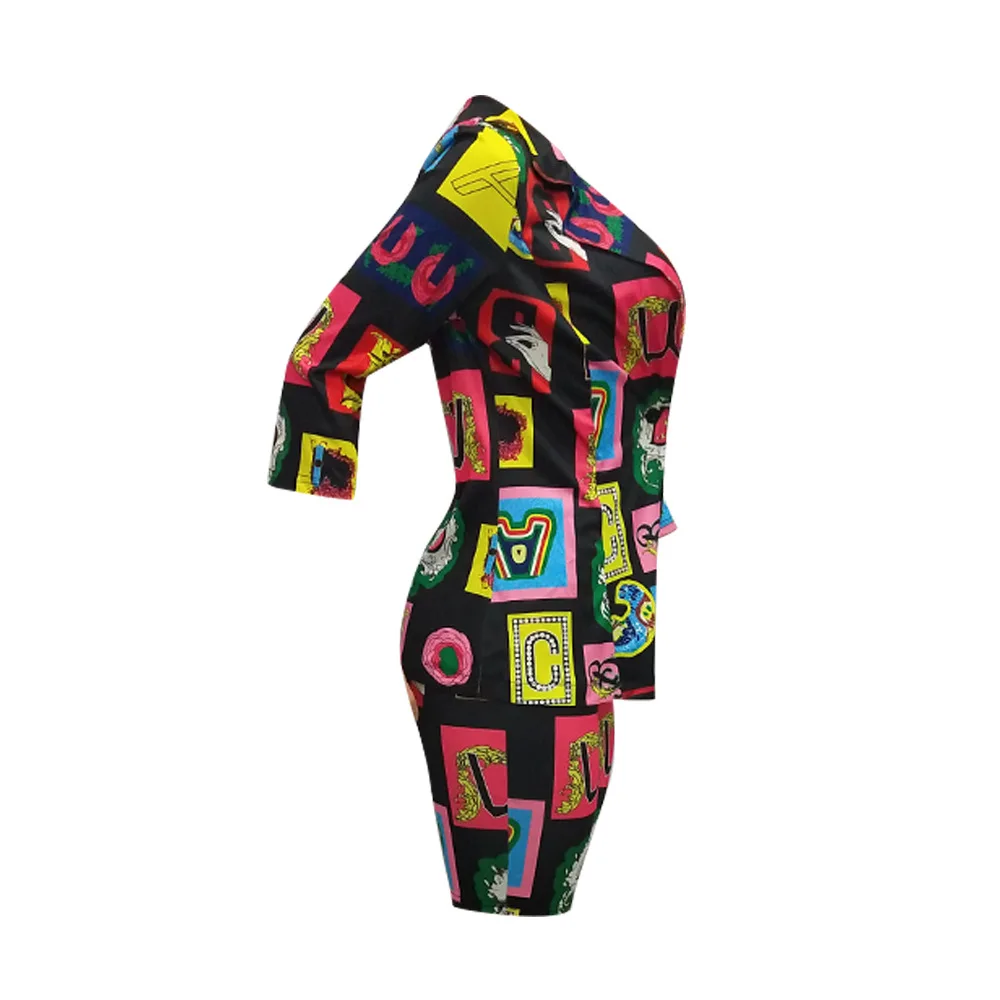 Женский облегающий костюм Joiekuno повседневный из 2 предметов с глубоким