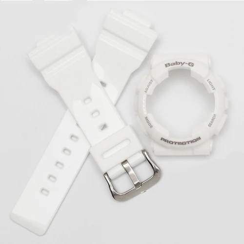 white black Сменный резиновый ремешок подходит для часов CASIO BABY-G с BA-111 110112120 чехол силиконовый браслет женский браслет - Цвет ремешка: white black