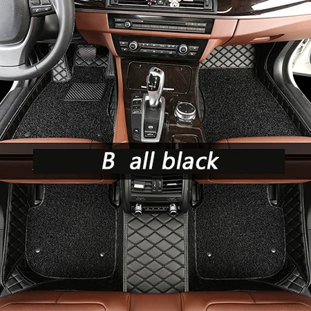 B style all black Кожаные автомобильные коврики для Kia Rio Sorento Sportage Optima K5 Forte Carens Soul 3D авто-Стайлинг кожа - Название цвета: B style all black