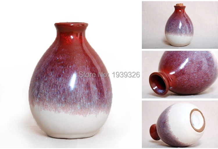 11 см античная мини фарфоровая банка вина Бутылка с пробкой пустой винный горшок, кухня хранения керамическая банка искусственные цветы для вазы 5 цветов