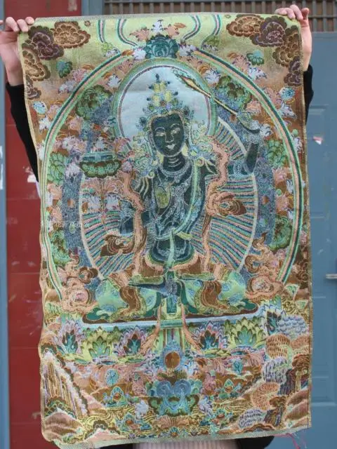 Китайская античная коллекция вышивка танка Бодхисаттва манджури схема|diagram| |