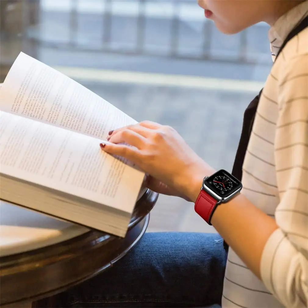 Кожаный ремешок для наручных часов Apple Watch 38 мм 40 мм 42-44 мм, Apple Watch сменный Ремешок Браслет для наручных часов iWatch, браслет Series 5/4/3/2/1