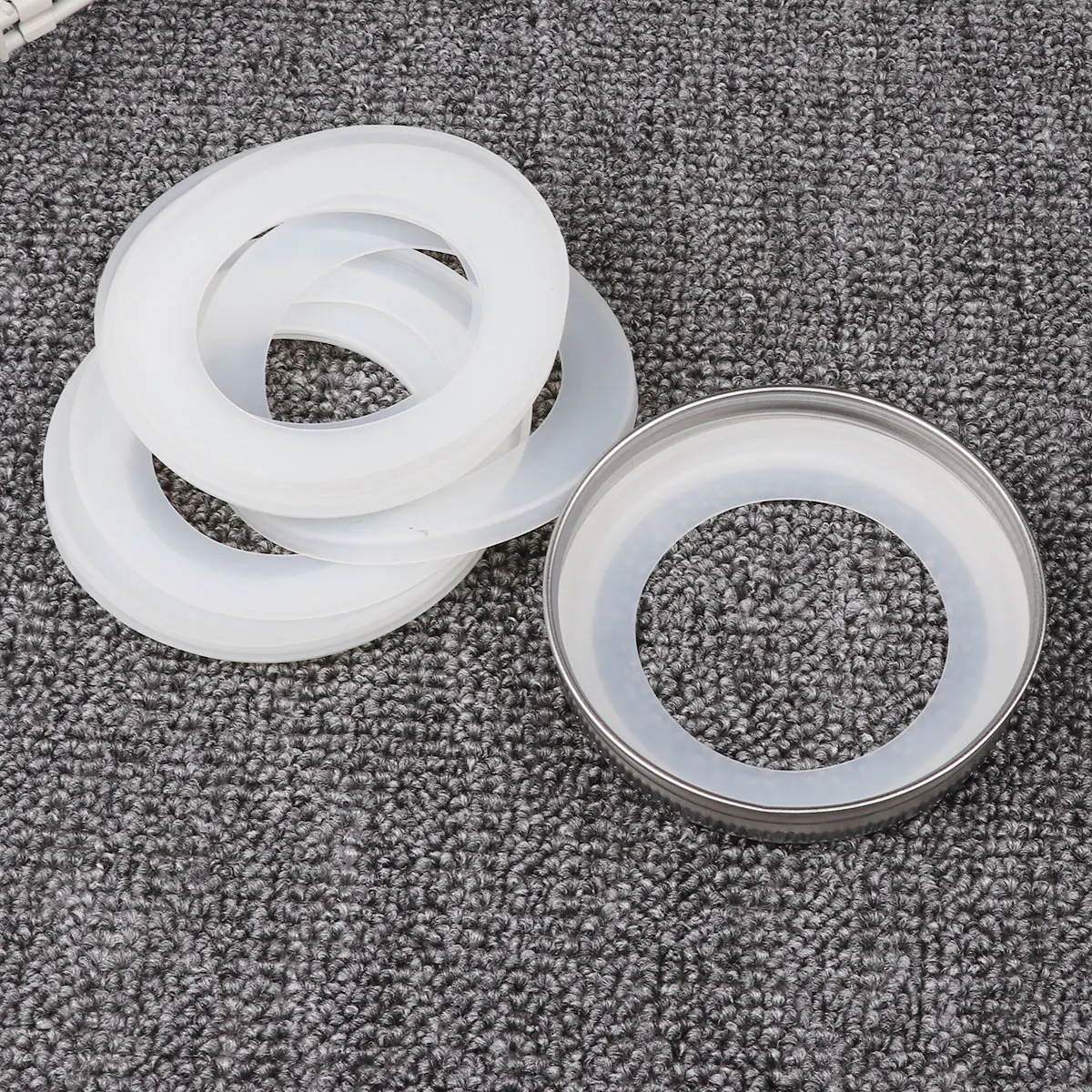 

10pcs Reusable Food-Grade Silicone Airtight Sealing Rings Gaskets for Leak Proof Mason/Ball/Kerr Jar Lids Plastic Storage Cap