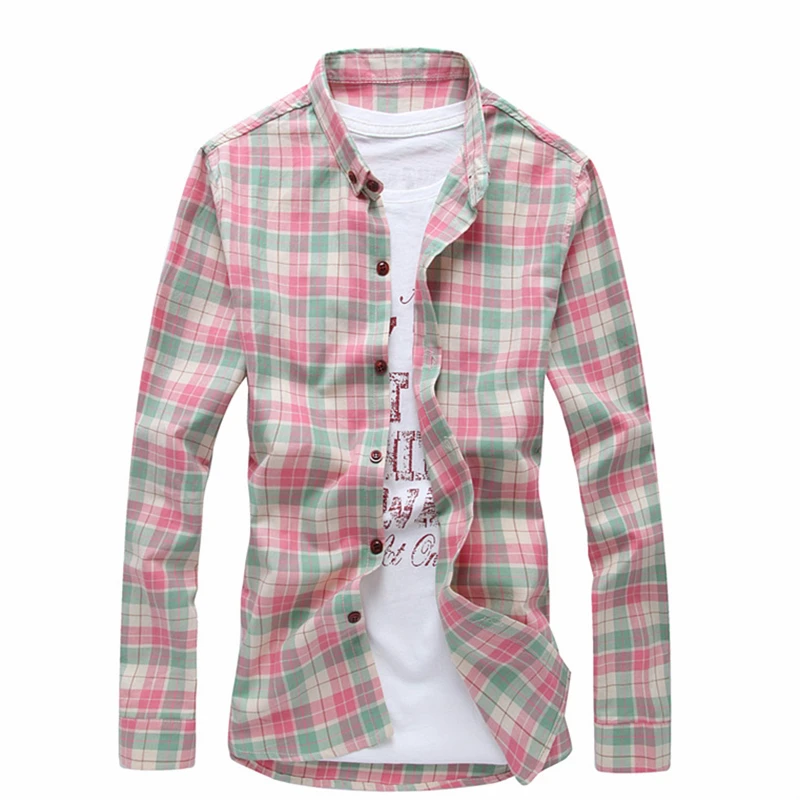 Новинка 2017 года Стильная мужская рубашка высокого качества модная клетчатая