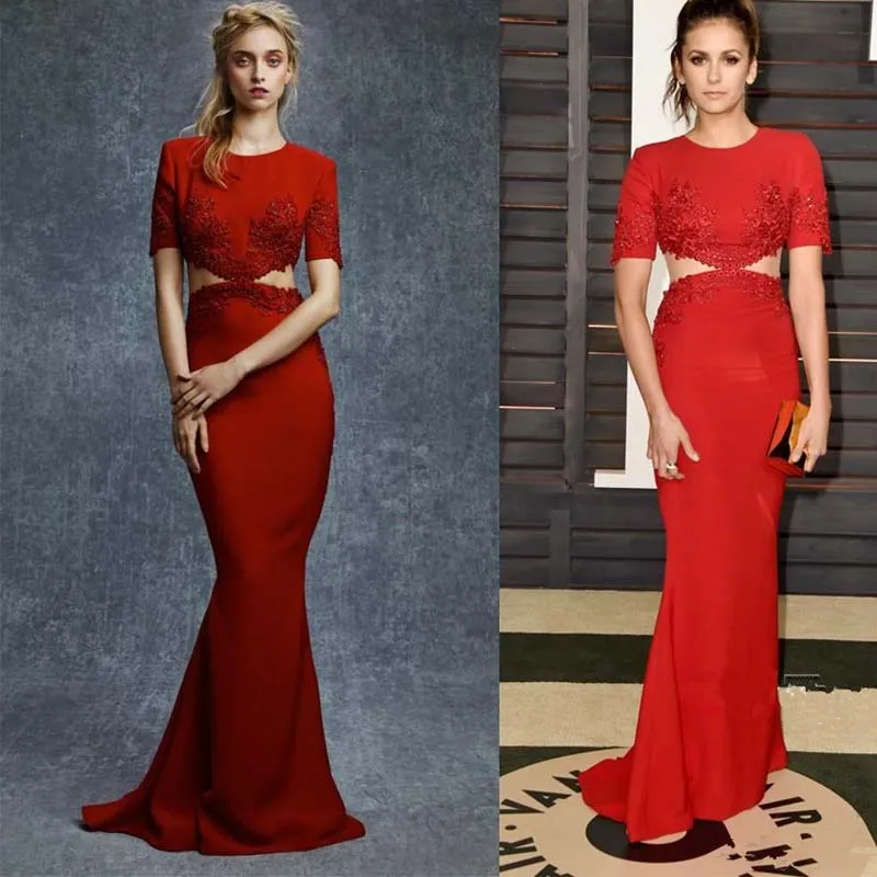 Nina Dobrev комплект из двух предметов с Короткими Рукавами Аппликация бисера Русалка