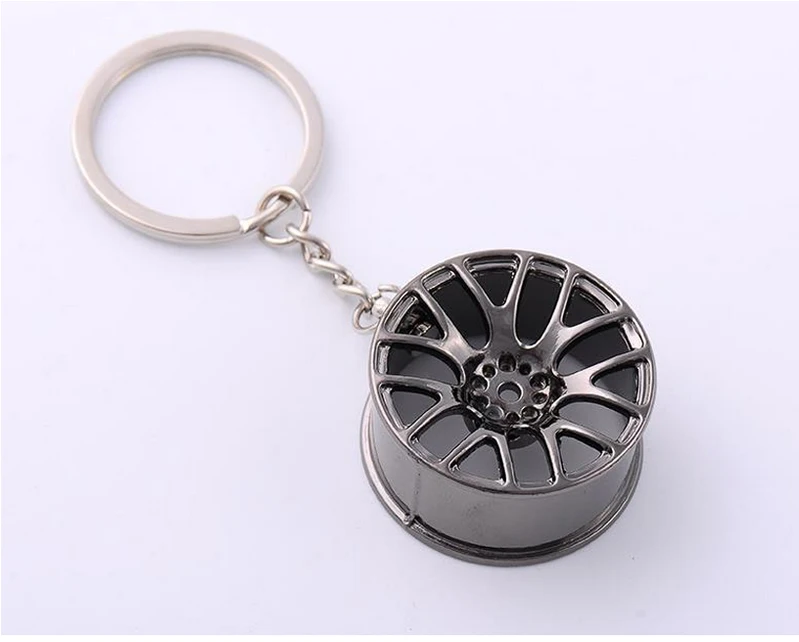 100 шт./лот металлический автомобильный брелок для колес Золотая шина Серебряная