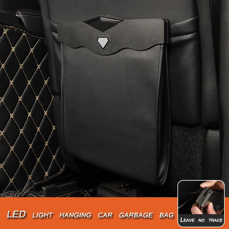 Умная светодиодная Автомобильная мусорная корзина водонепроницаемая сумка из