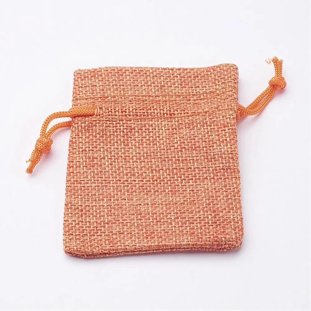 10 шт Разноцветные мешковины упаковочная сумка для переноски сумки для упаковки ювелирных изделий, 9x7 см
