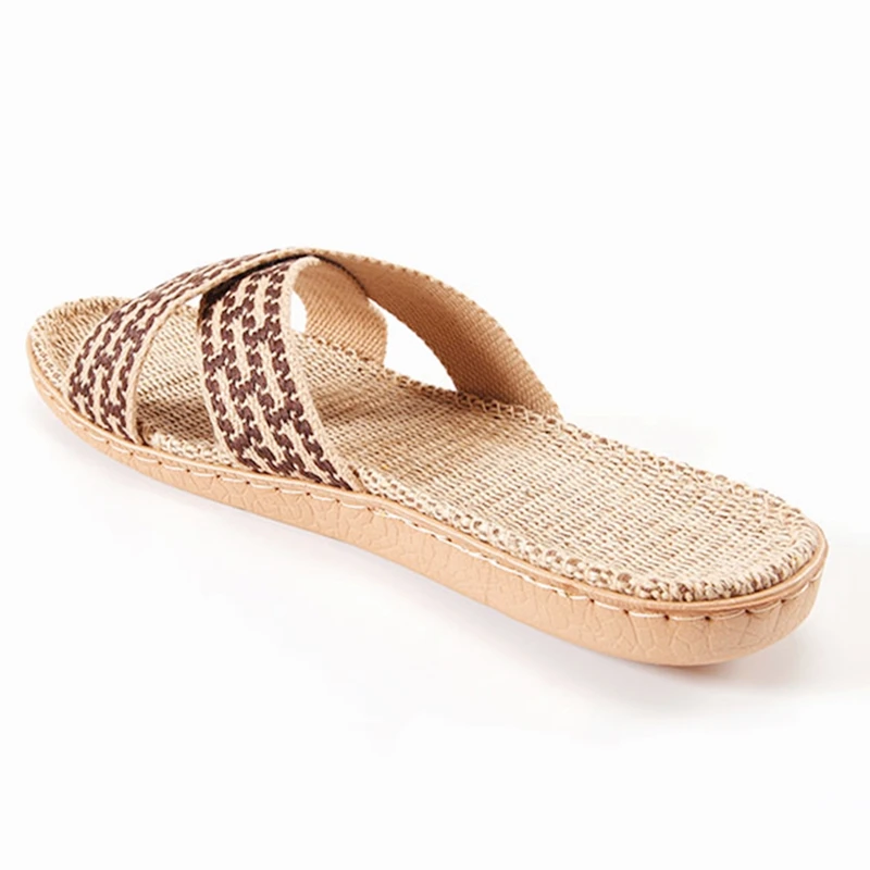 Новинка Мужские льняные Вьетнамки Парусиновые Нескользящие Дизайнерские летние