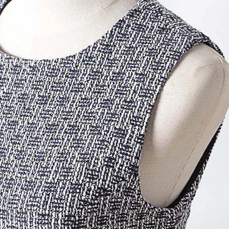 TWOTWINSTYLE Asymmetrical Wool Dress Female High Waist Sleeveless Patchwork Hem Plaid Women's Dresses 2019 Autumn Fashion New | Женская