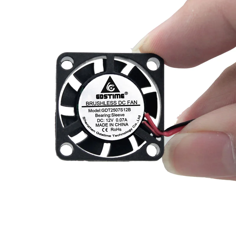 2 шт. Gdstime 25 мм 25x25x7 2507S DC 12 В контактный мини Бесщеточный Охлаждающий