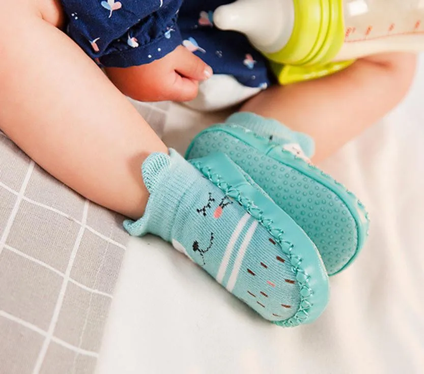 Детские носки для девочек и мальчиков теплые зимние тапочки новорожденных