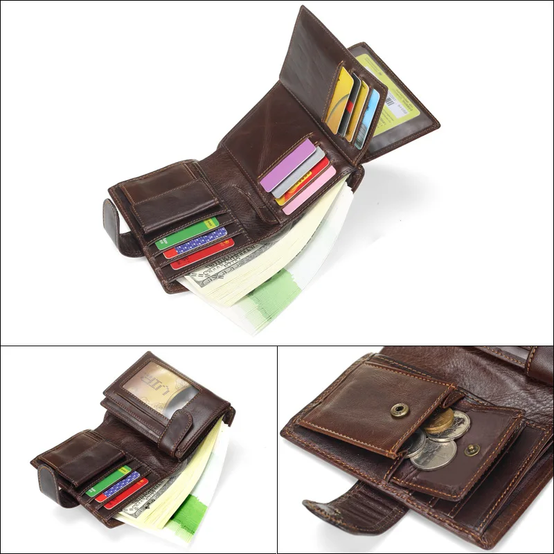 Новинка модные мужские короткие кошельки из 100% натуральной кожи мужской