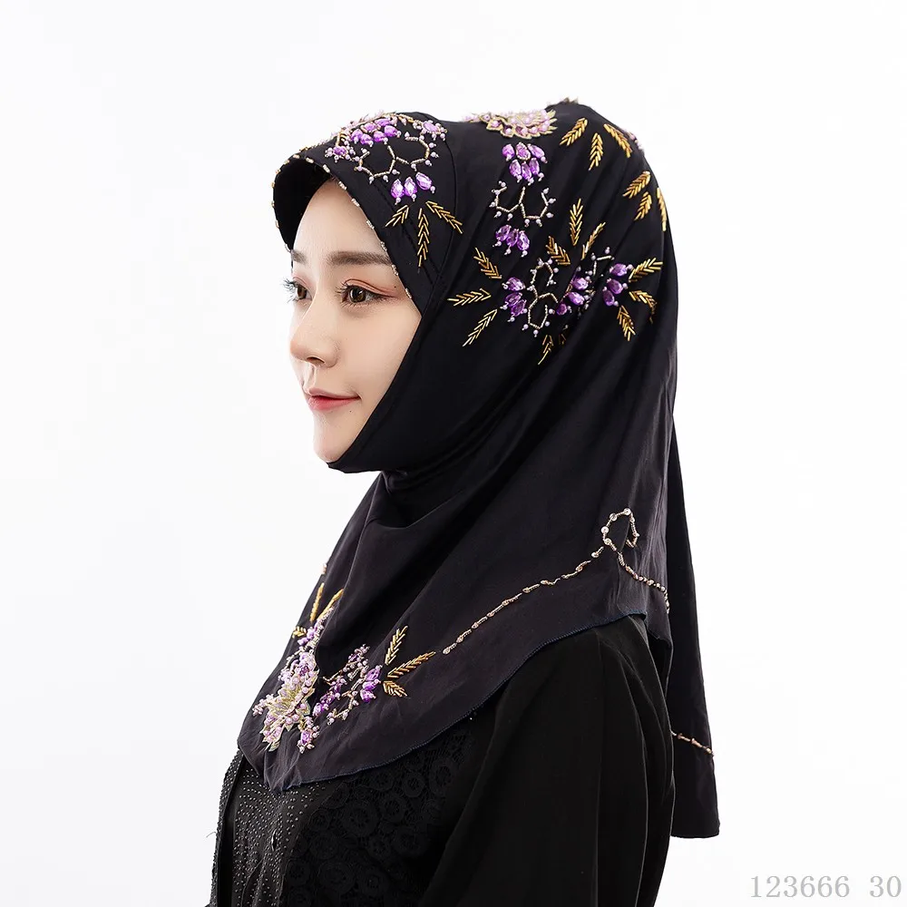 Новинка abaya Дубай головной убор хиджаб мусульманские шапочки под хиджаб из бисера тюрбан малазийские турецкие шарфы мгновенные хиджабы исламские продукты шапки