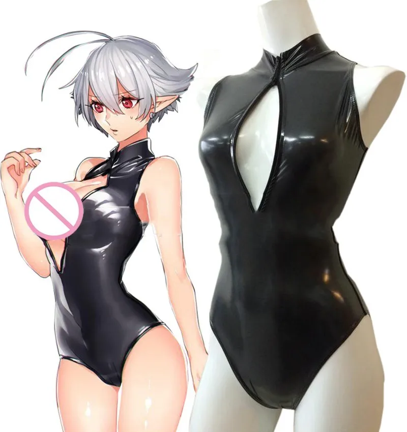 Женский комбинезон из искусственной кожи готический сексуальный на молнии