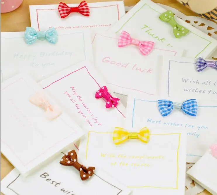 6 шт. мини конверт с бантом карамельного цвета поздравительная открытка