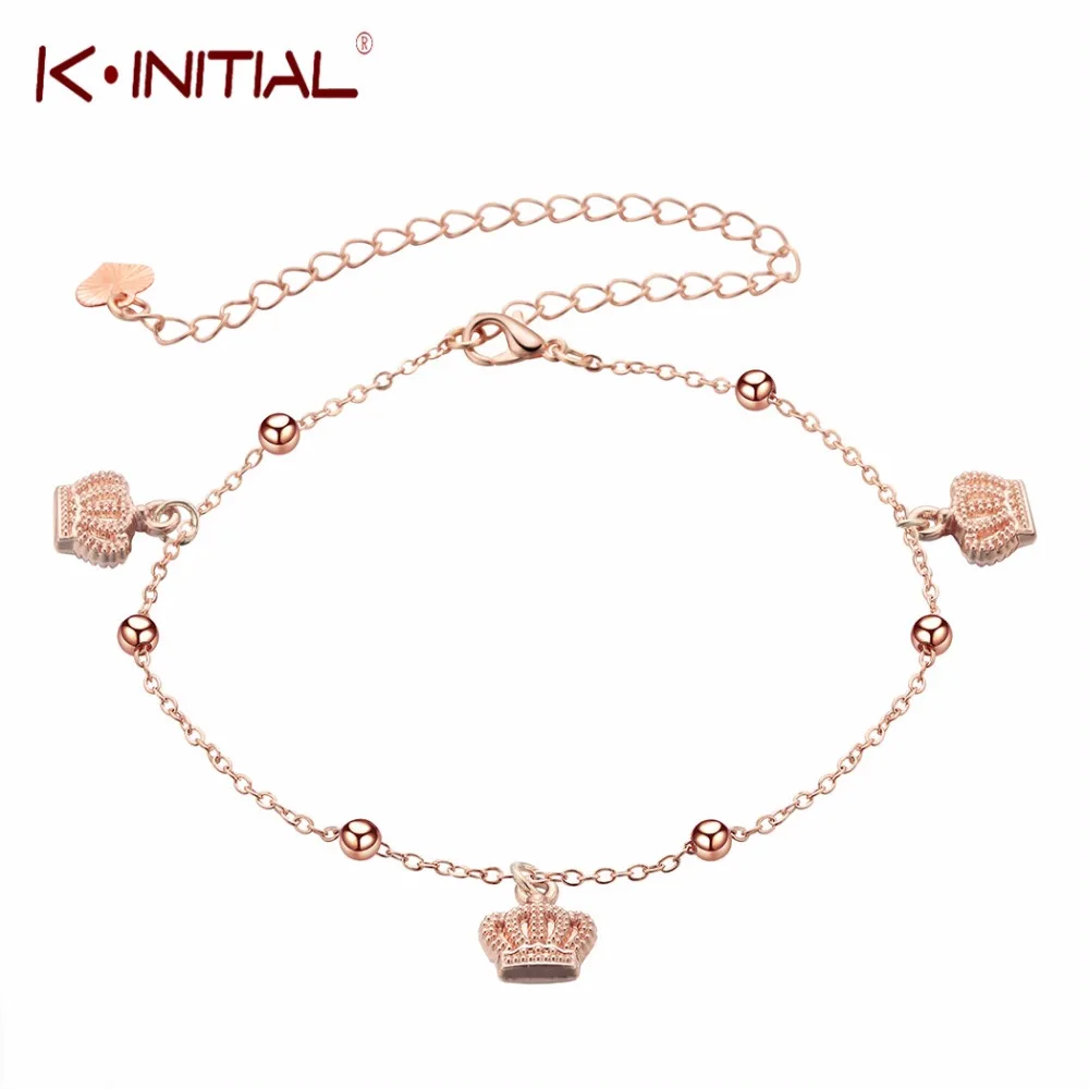 

New Bell Crown Charm Anklets for Women Ankle Bracelet On The Leg Anklet Rose Gold Foot Pendant Barefoot Jewelry