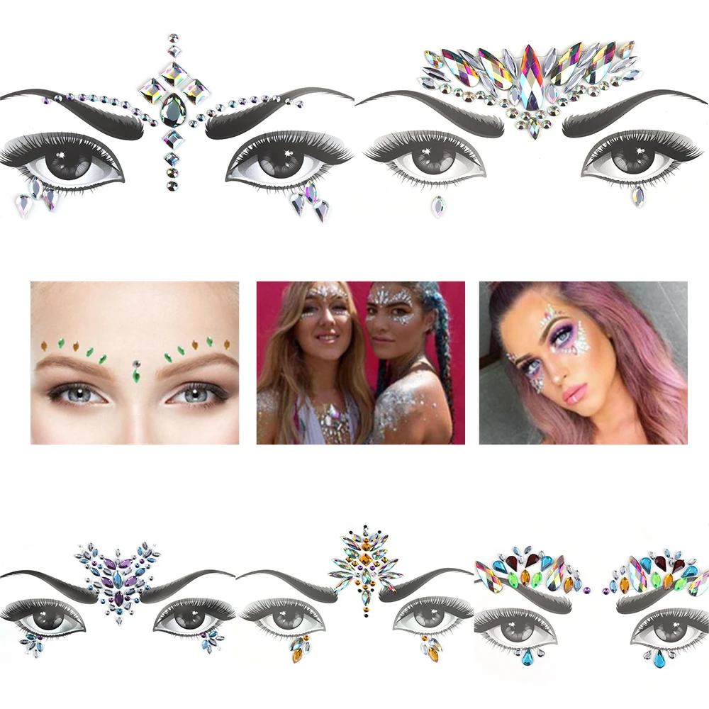 1 лист богемия ариловая смола дрель палочка наклейка bindi ручной работы в этническом стиле украшения для лица и глаз лоб сценический декор наклейка