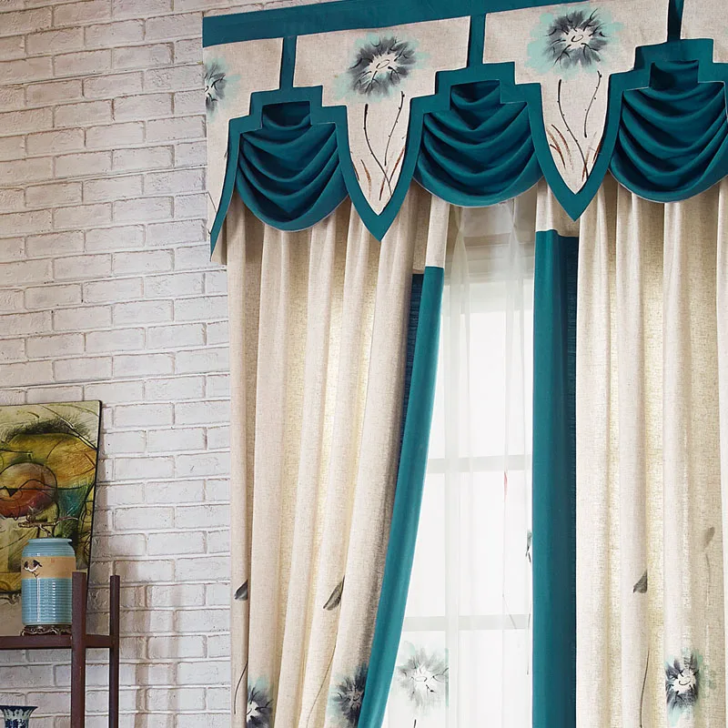 Chinese Hand Painted Curtains Cotton Linen Fabric Bedroom Drapes Custom Living Room Ready Made Window Panel Lotus Blind | Дом и сад