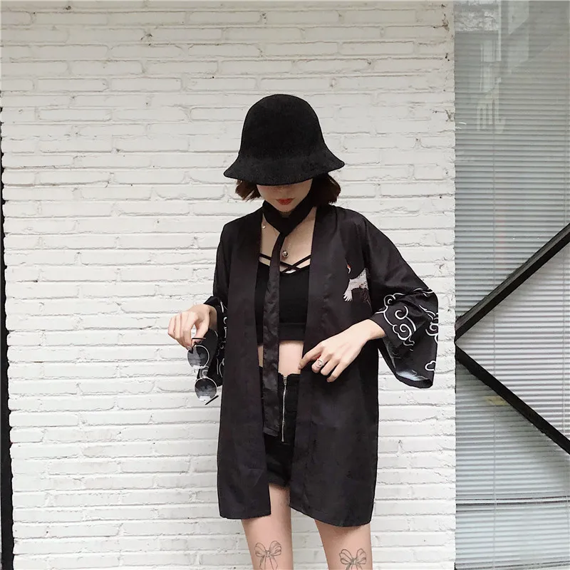 Oceanlove Harajuku печати японского аниме Стиль кимоно блузка солнцезащитный крем Для мужчин Для женщин юката рубашки Косплэй тонкий летняя одежда 11317