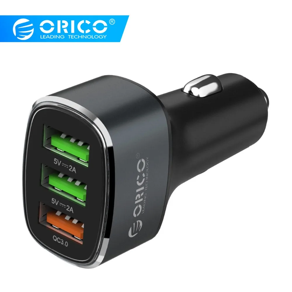 ORICO 38 Вт 3 USB быстрая зарядка QC 3,0 Автомобильное зарядное устройство для iPhone быстрое зарядное устройство для мобильного телефона быстрое зарядное устройство автомобильное зарядное устройство для Xiaomi Mi 9