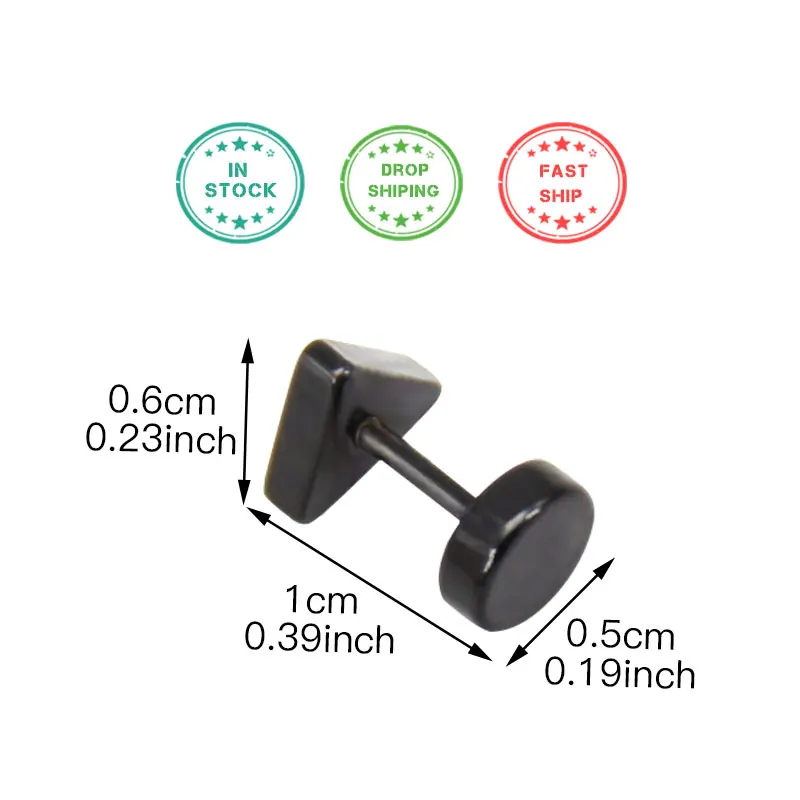 4 шт.. черные шт. серебряные серьги из нержавеющей стали женские мужские Штанги