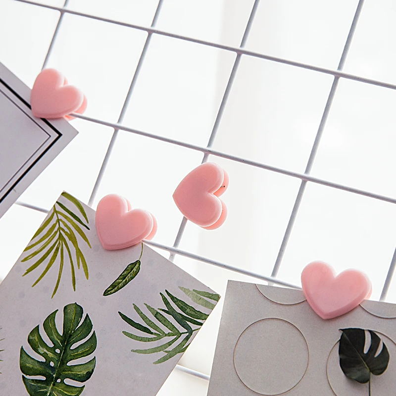 10 шт. пластиковые зажимы в виде РОЗОВОГО СЕРДЦА|clip cute|clip photomemo photo holder |
