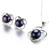 dainashi natural freshwater pearl 925 sterling silver high jewelry set twisted geometric stud earring pendant necklace for women